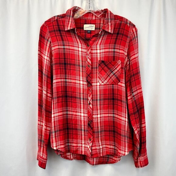 Universal Thread Womens Multicolor Plaid Collared Button Up Shirt Size Small - Picture 1 of 10